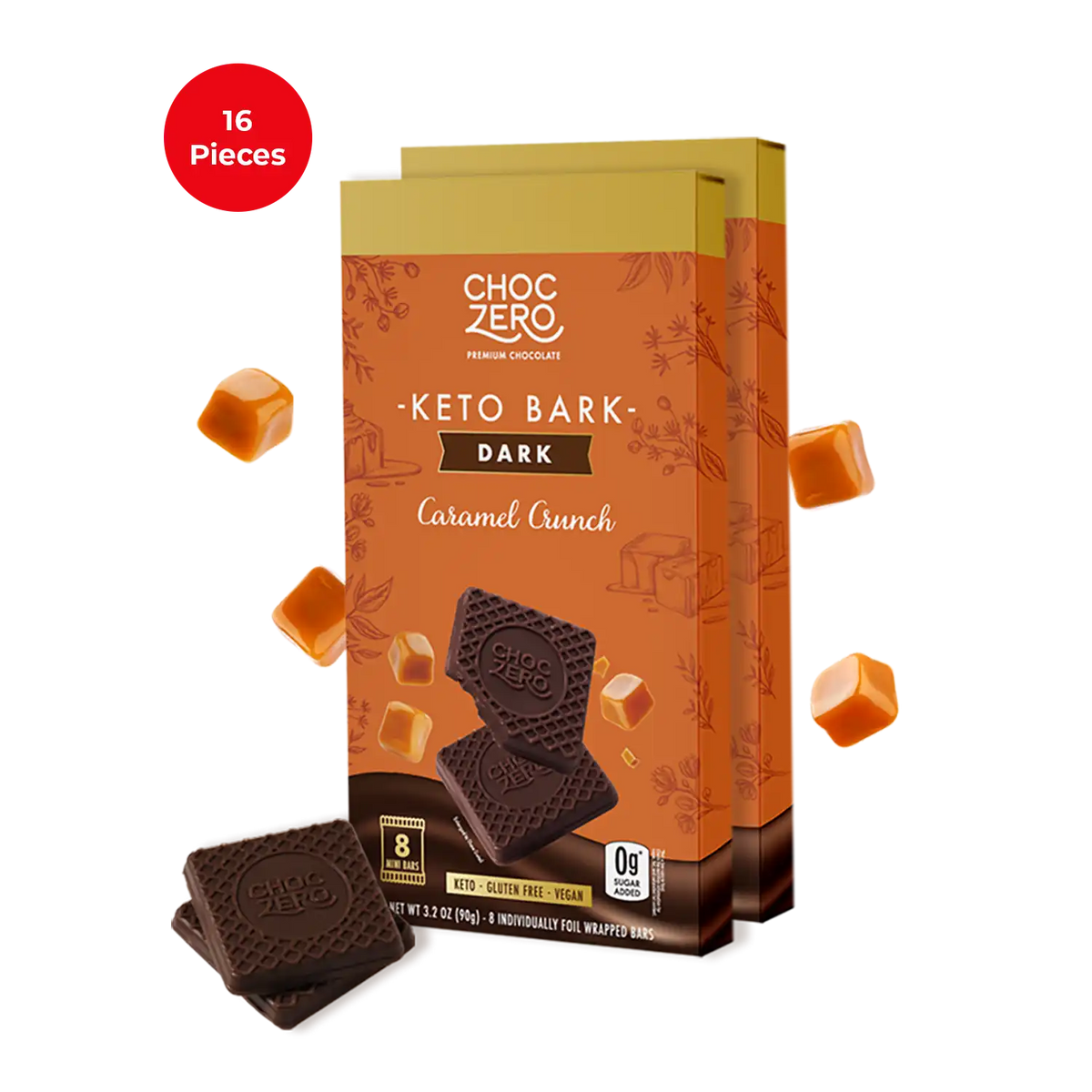 Dark Chocolate Caramel Crunch Keto Bark