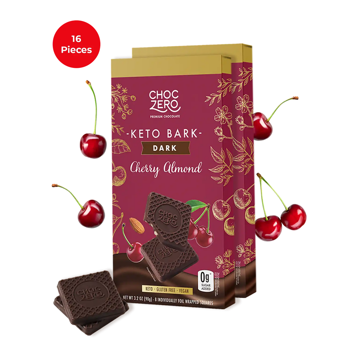 Dark Chocolate Cherry Almond Keto Bark