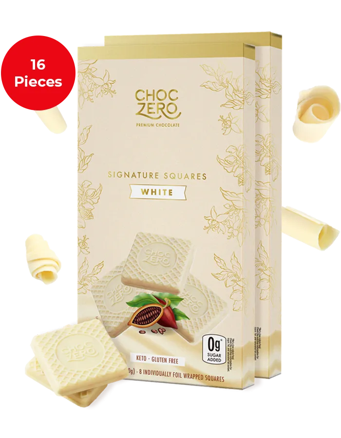 White Chocolate Squares - No Sugar Added, Low Carb